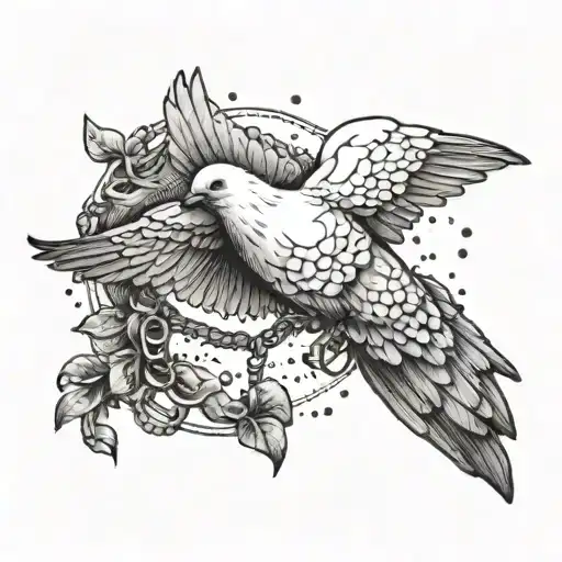 Dove Breaking Free From Chains