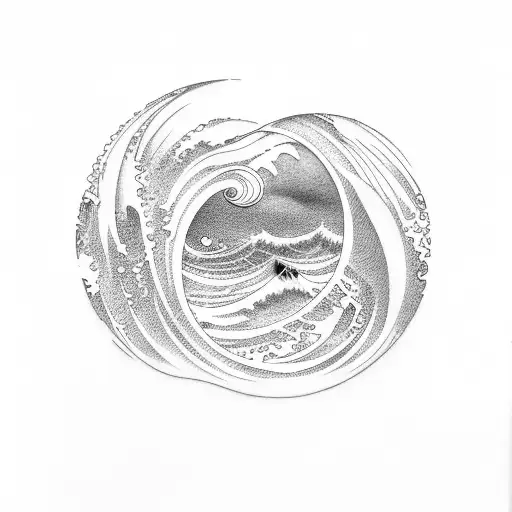 Ocean Wave Initials I H F