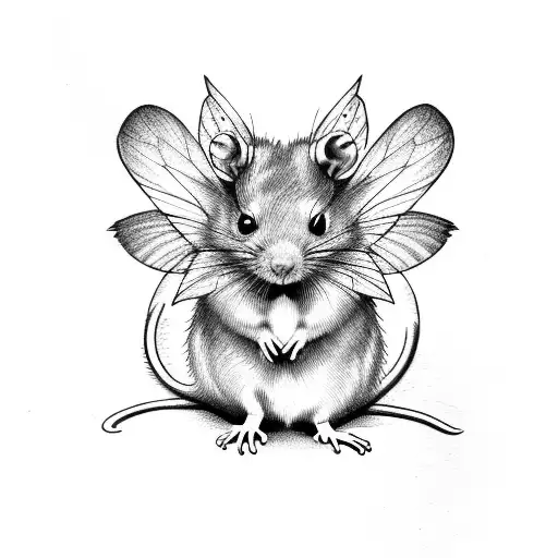 Cute Rat With Fairy Wings