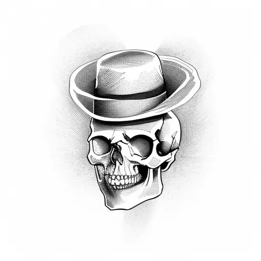 Whole Skull Dancing With Top Hat And Cane
