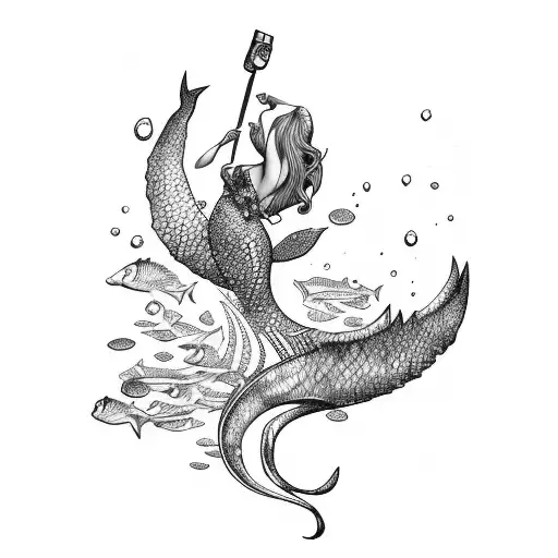 Mermaid Drinking Wine