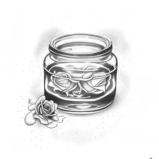 Jar Of Poison With Rose Inside