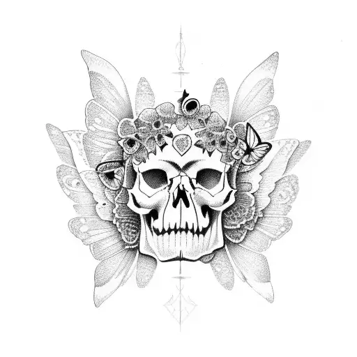 Skull With Butterflies