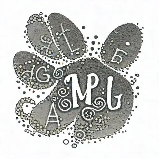 A Dog Paw With The Letters Anplg Incrusted In The Paw