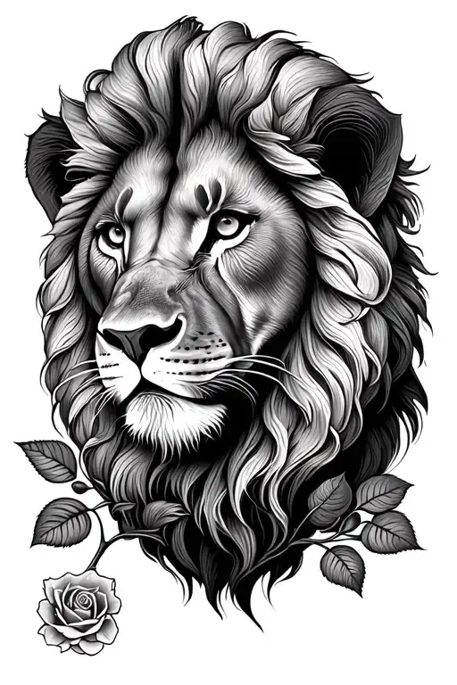 Lion Rose Art