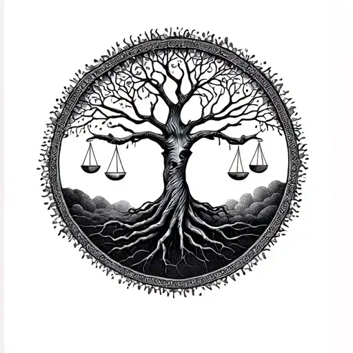 Tree Of Life And Astrological Sign Aries And Libra