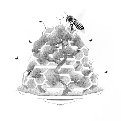 Bee Hive In A Bonsai Tree