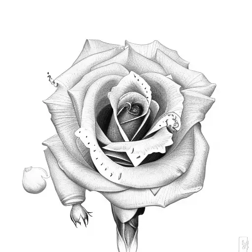 Rose Stem Crossed With Iris