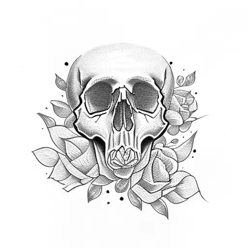Skull With Flower
