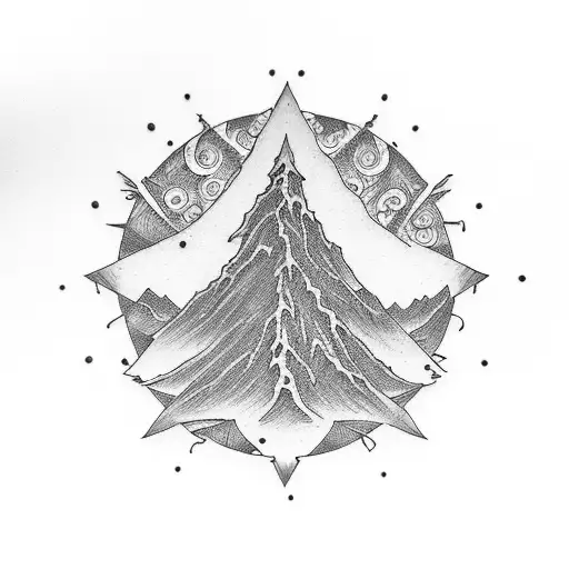 Aesthetic Semi Circle With Redwood Tree