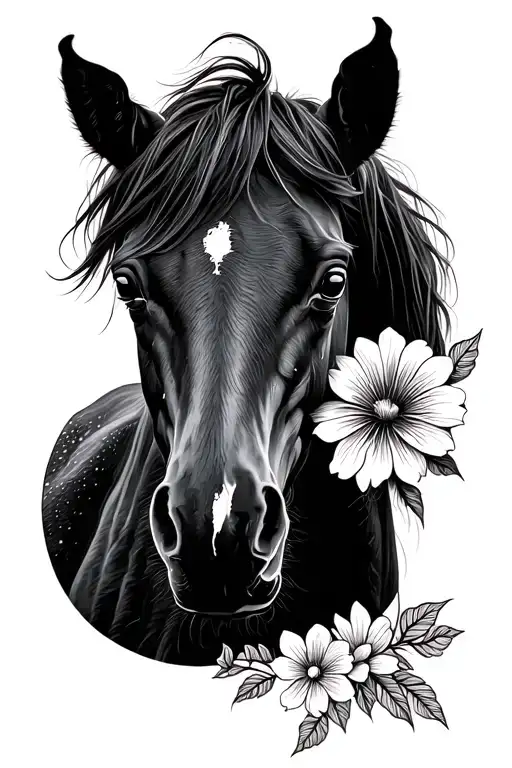 Horse With A Flower