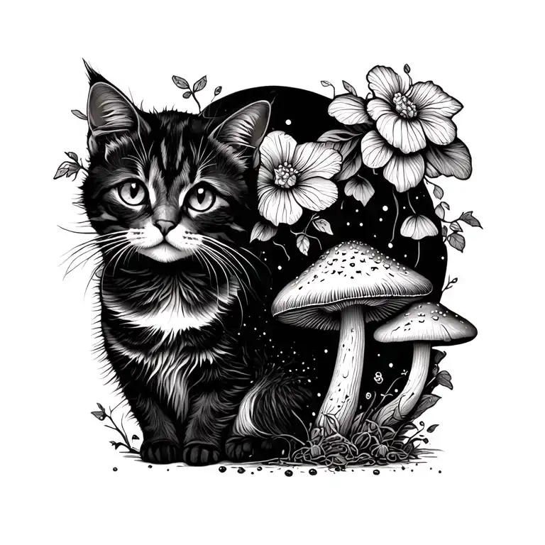 Cat And Mushroom Fairy