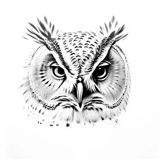 Owl Head Realistic Serious