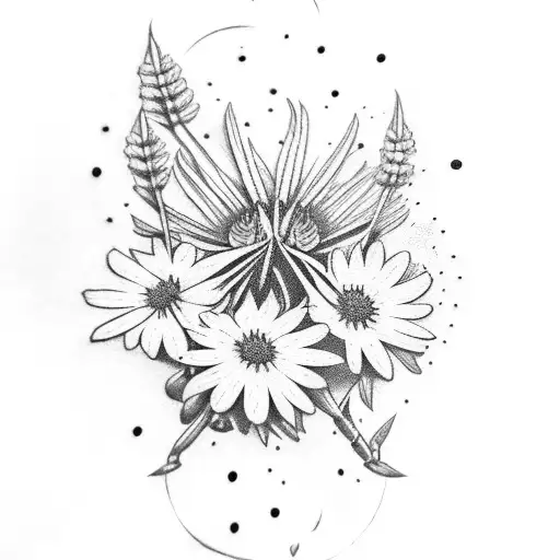 Cardinal With Aster Flower