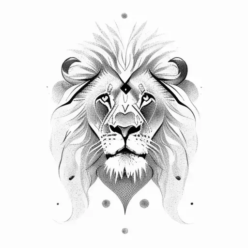 Lion With Sunrise And Dove