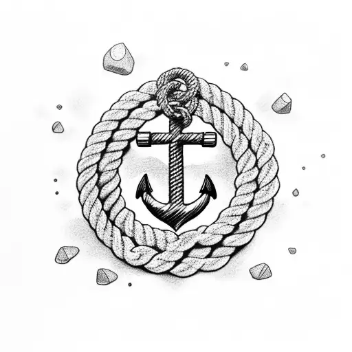 Anchor With A Rope And 7456 In It