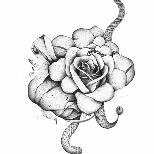 Flowers With Snake