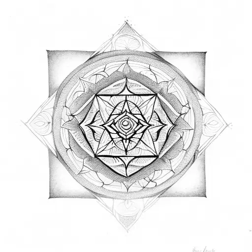Square Yantra Mandala Lotus Geometric