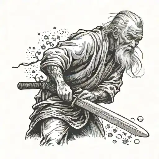 Old Man With A Katana