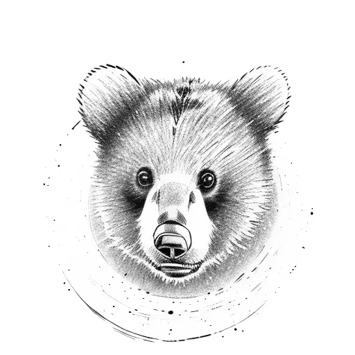 Bear Cub Being Chased By A Baby Bunny