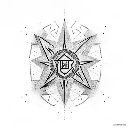 David Star With Hebrew Phrase