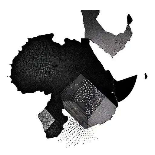 An Abstract Representation Of The African Continent With A Geometric Twist