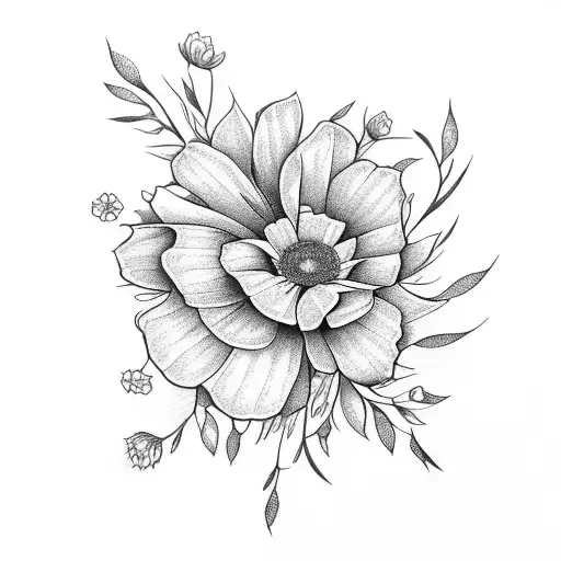 Flower Bouquet That Has Wild Flowers And The Birth Flowers For April July And September