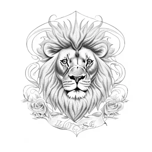 Rose And Lion Family Crest