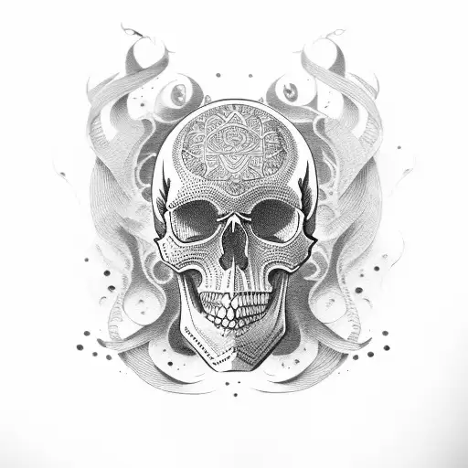 Skull With Japanese Culture