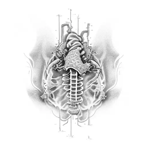 Lung Cancer With Abstract Flowying Design