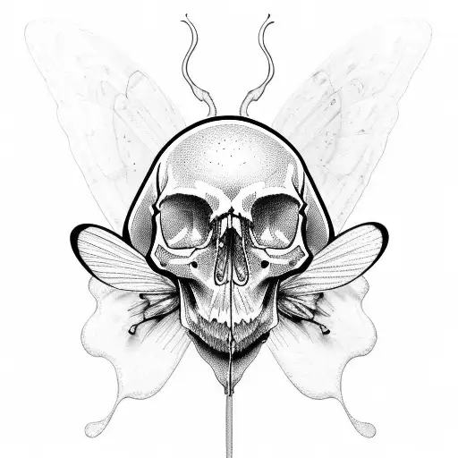 Skull Inside Butterfly Wings