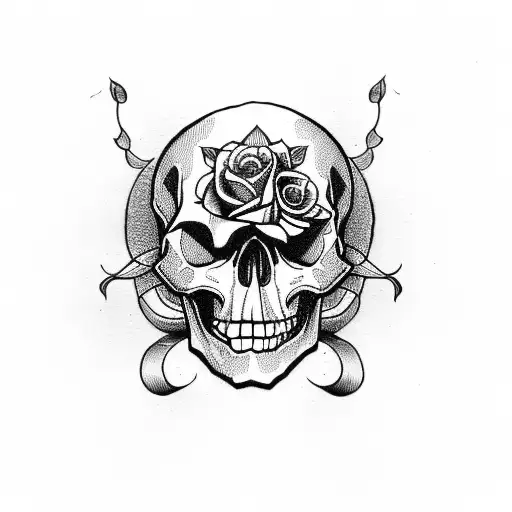 Skulls Roses Clock