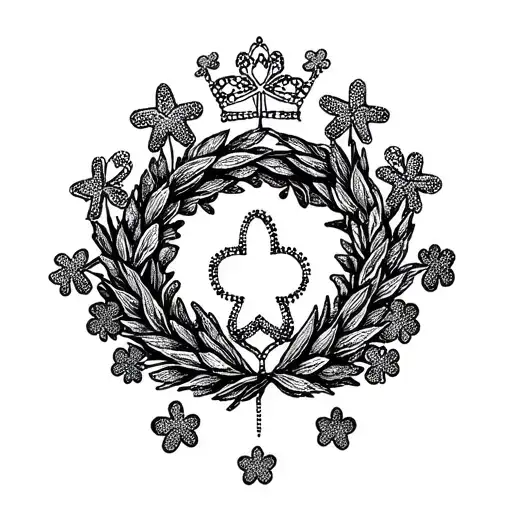 Stars And Shamrocks Incorporated Into A Wreath Crown