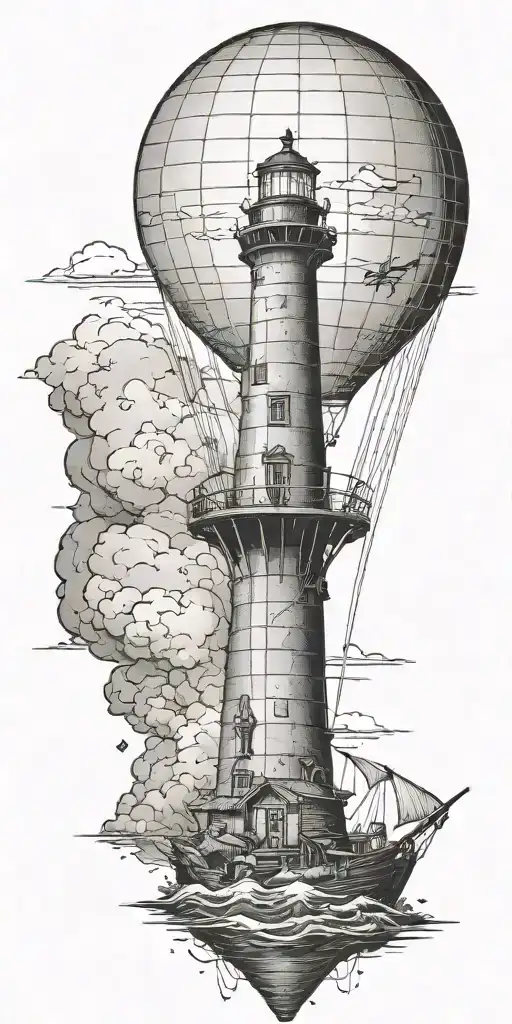 Light House Hot Air Balloon Shipwreck
