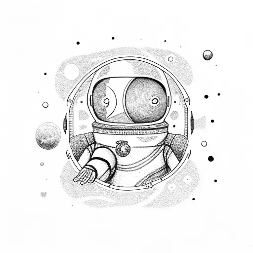 Minimallism Astronaut Looking At Space