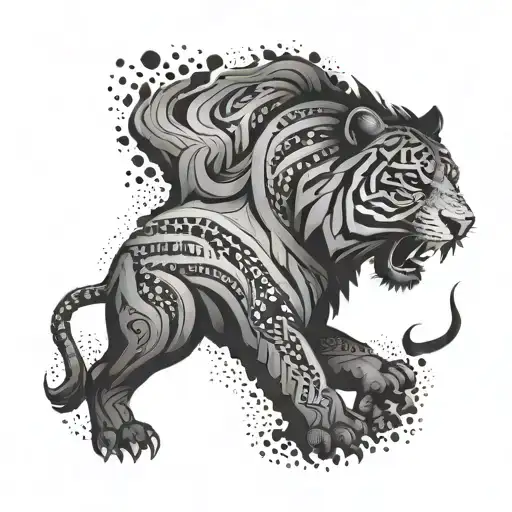 An Abstract Tattoo Symbolizing Inner Confidence And Strength