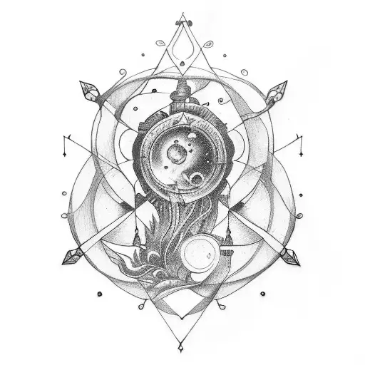 A Tattoo Should Be Combined With Mechanics And The Constellation Of Aquarius