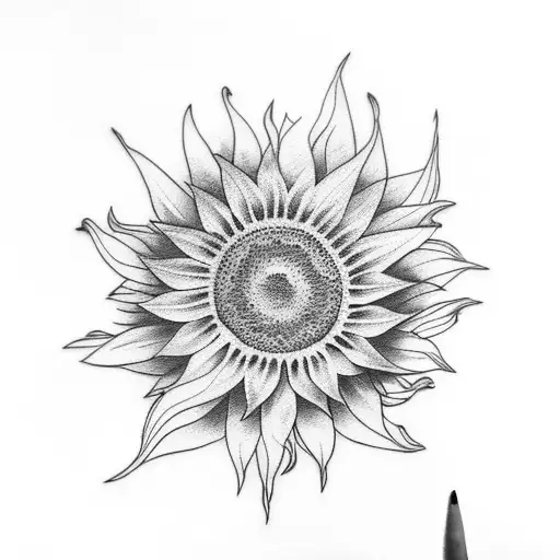 Sunflower At Knee