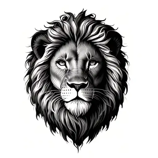 Young Male Lion Head