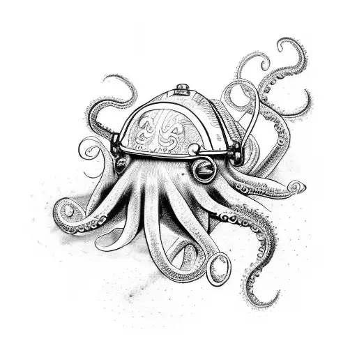 Octopus With Helmet