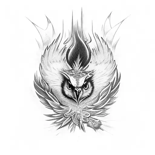 Black Eagle With Eyes On Fire