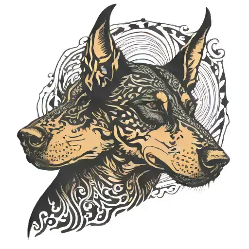 Doberman Flame And Fire