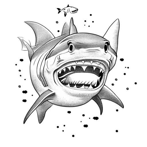 Cute Shark With Cute Shark Flip Flops