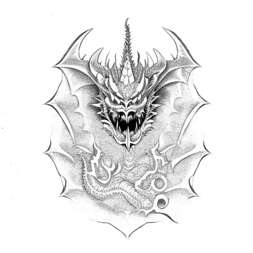 Japanese Style Dragon Skull