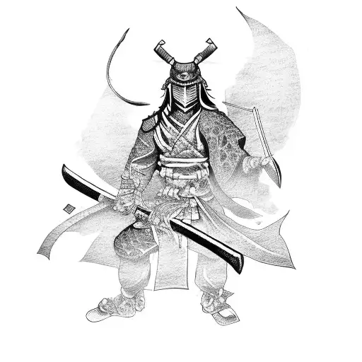 Japanese Warrior Demon With Katana