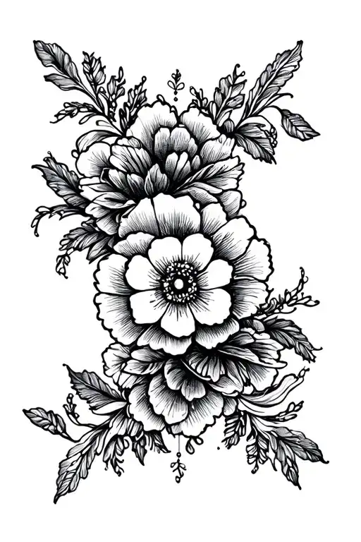 Floral Band Tattoo Design
