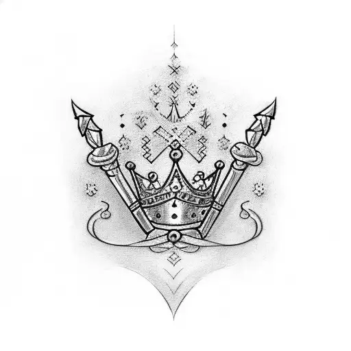 Make A Tattoo With The Letter Tbk Next To Each Other In Caps With A Crown On Top Of The Letters