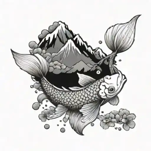 Koi Fish & Mountains