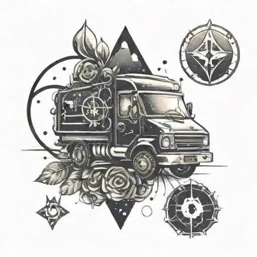 An Alchemy Symbol Incorporating Truck Elements
