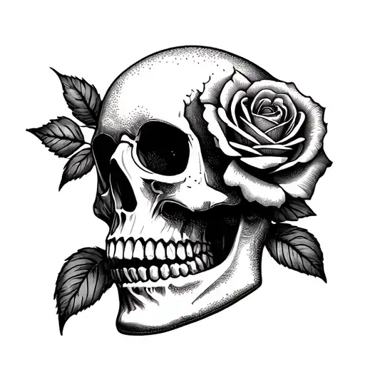 Skull And Rose